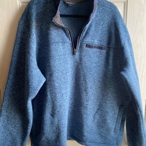 Eddie Bauer Men's Heathered Blue Zip-Up Sweater